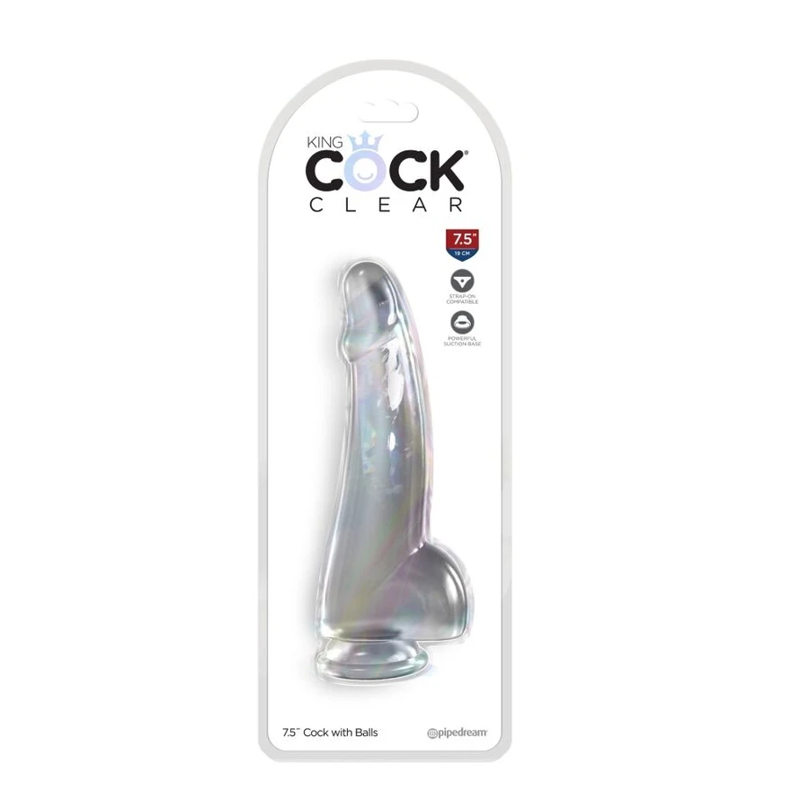 KING COCK - CLEAR DILDO CON TESTICOLI 15.2 CM TRASPARENTE